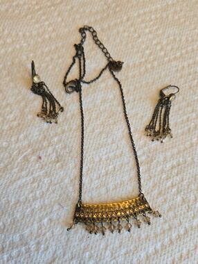 Swarovski Rustic Bronze Necklace And Earrings